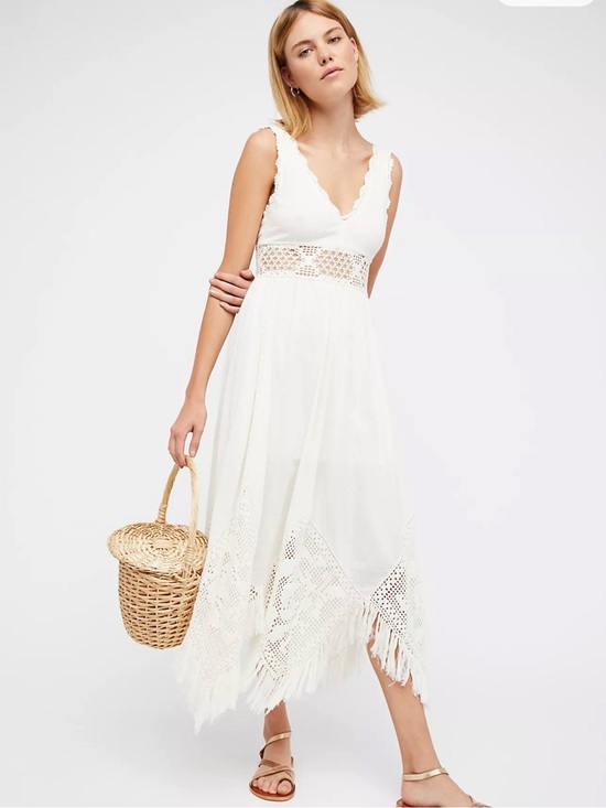 Free People Dresses & Skirts - Free people White Moon Diamond Maxi Dress Size XS